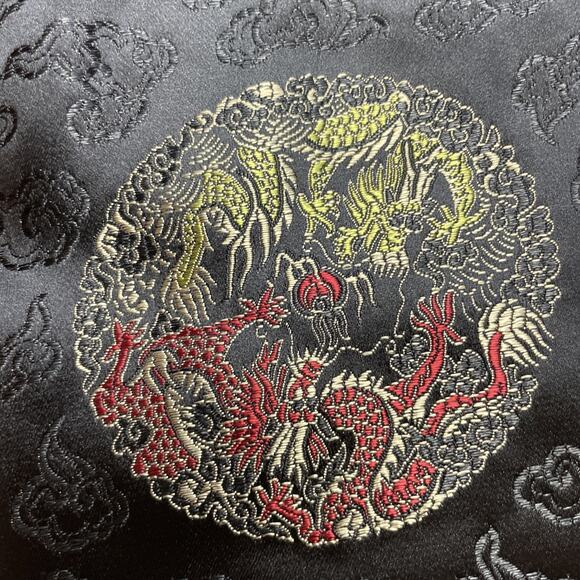 Vintage Peony Brand Cheongsam Top Blouse Size 36 Black Jacquard Brocade Chinese - Picture 6 of 11